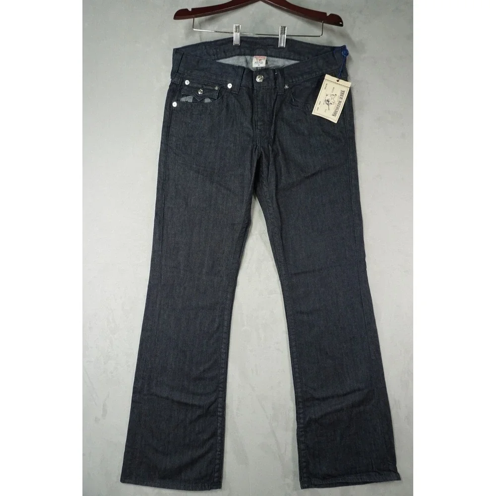 NWT True Religion Bootcut Jeans Mens 36x34 Dark Wash Made‎ in USA Horseshoe Logo