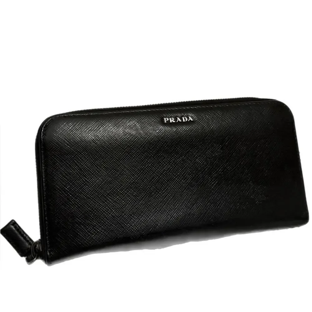 AUTHENTIC REWORKED Prada Saffiano Zippy Wallet- REDYED COND