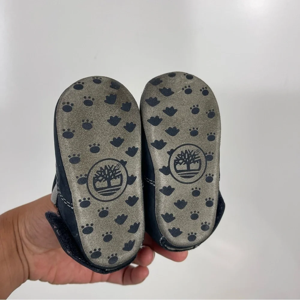 Timberland Infant Crib Shoes Blue Rhino Soft Sole Leather Size 2