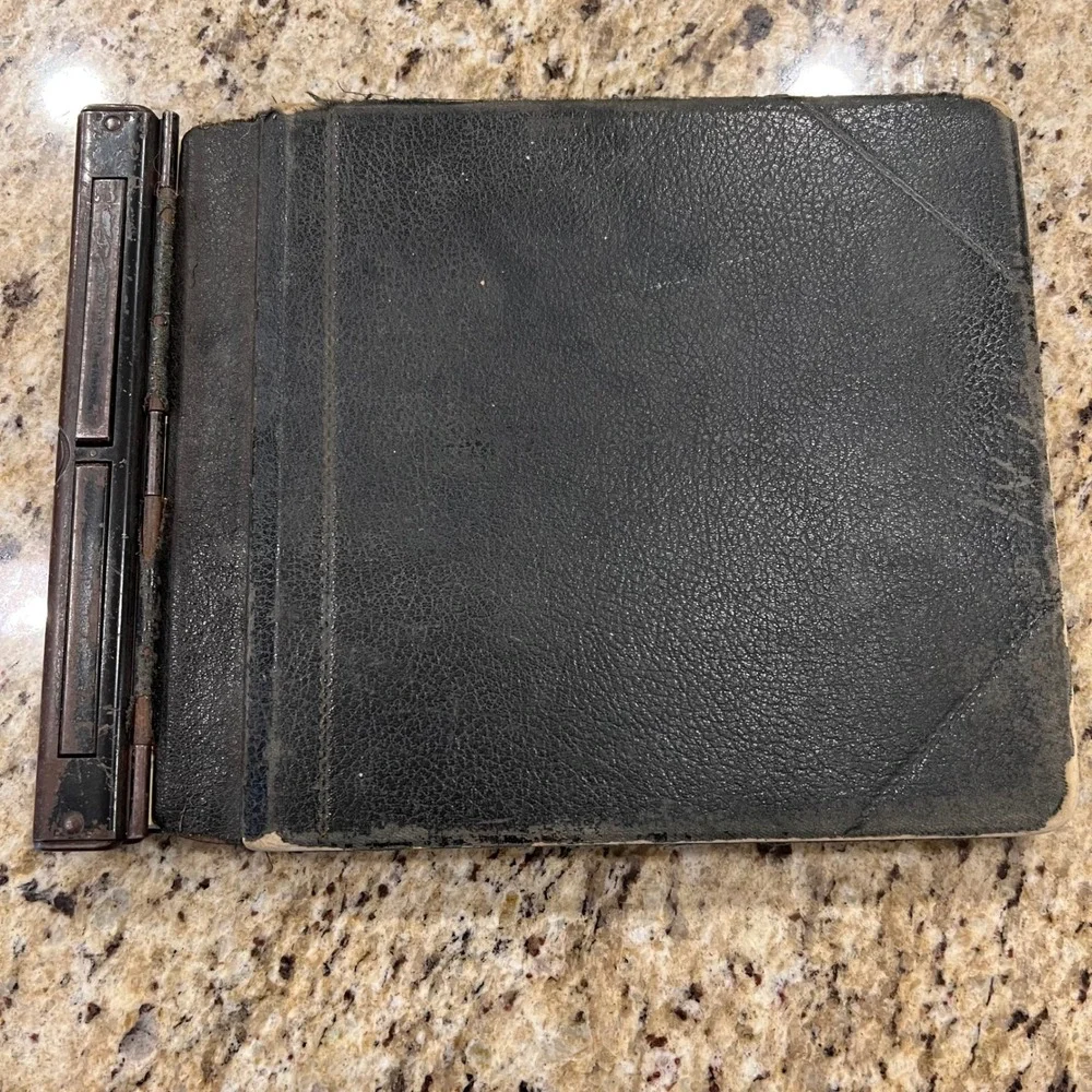 Vintage Wilson Jones Company Ledger Binder Black FauxLeather Metal Locking Spine
