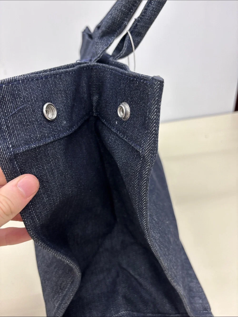 Men's Dark Denim Briefcase Tote - Classic Navy NWT