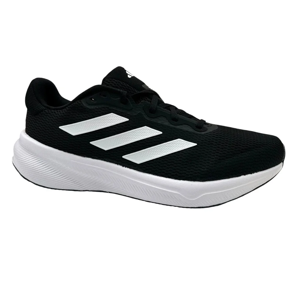 adidas Mens Response Running Shoe Size 9 Black/White Lace up Sneakers IH6007‎