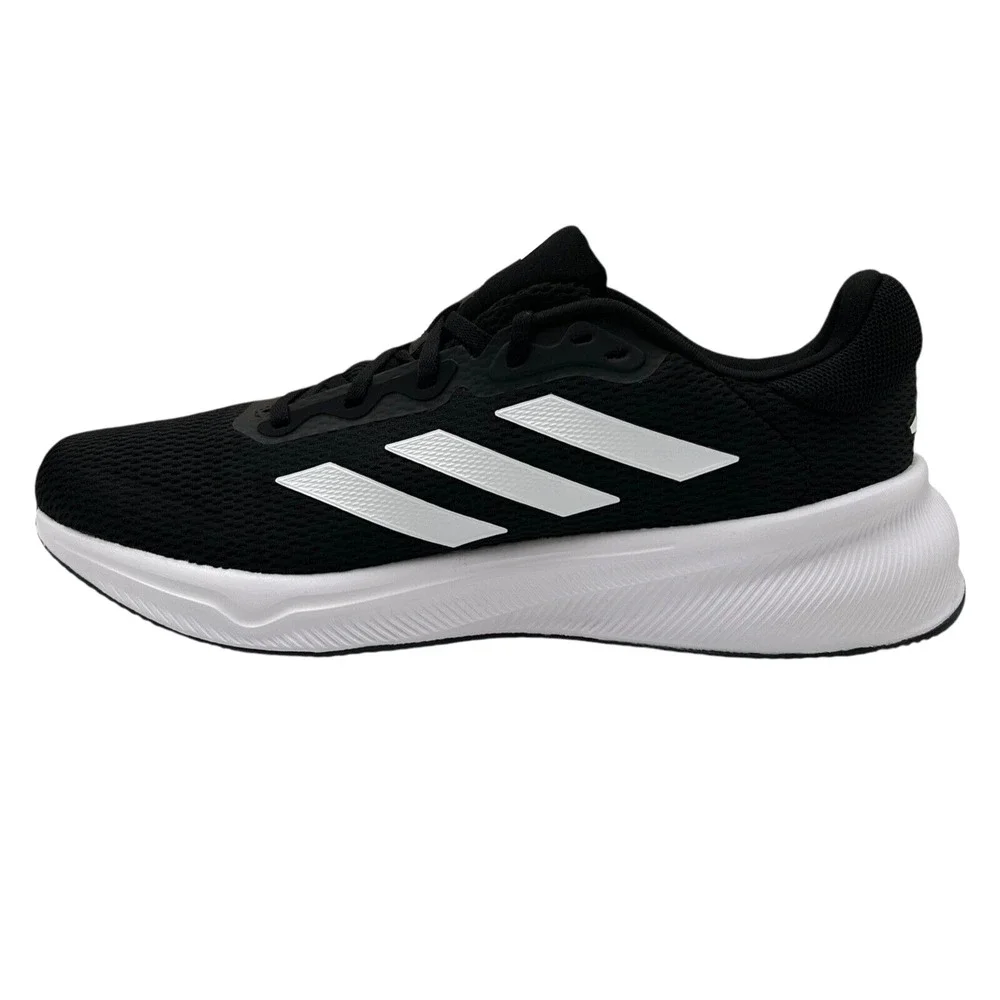 adidas Mens Response Running Shoe Size 9 Black/White Lace up Sneakers IH6007‎
