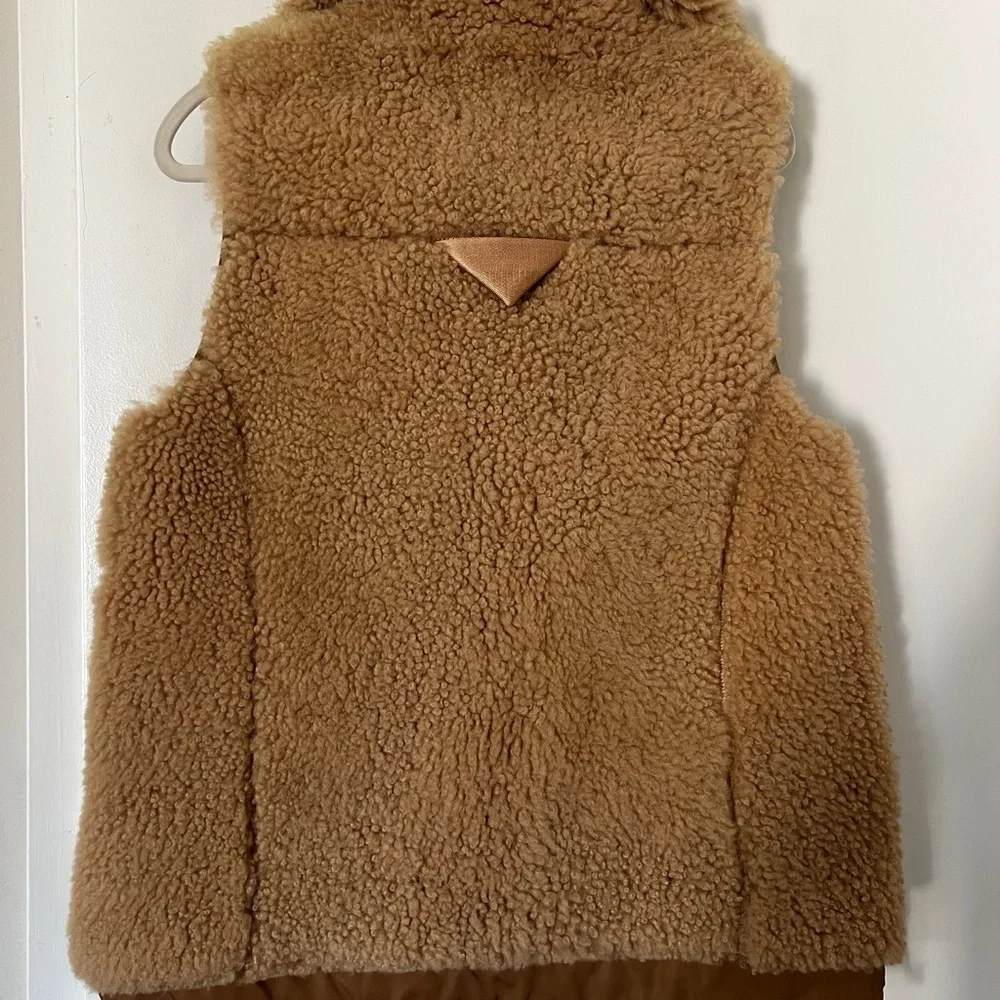 Coach Shearling Leather Tan Vest Jacket Outerwear BNWT