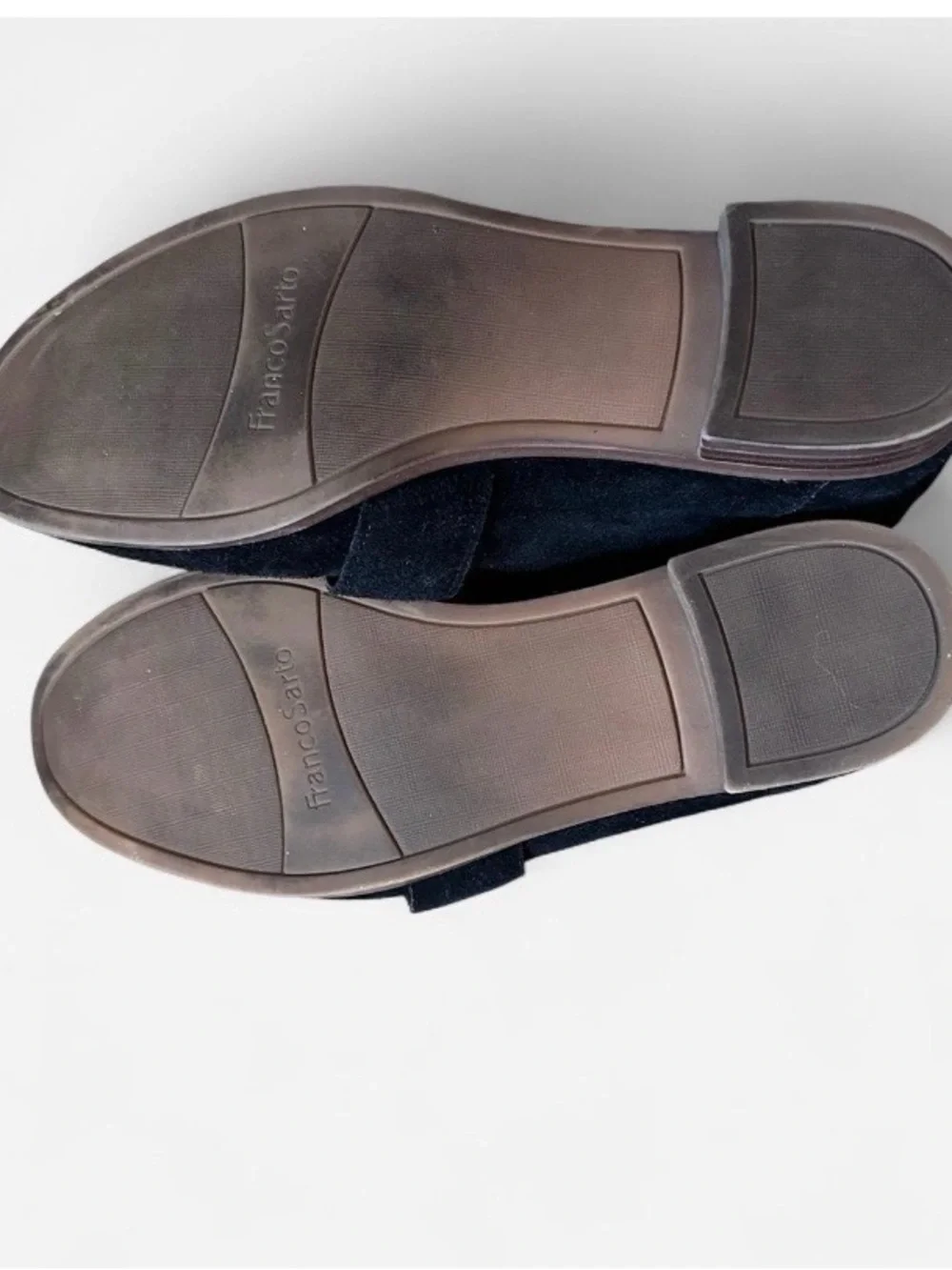 Franco Sarto Black Suede Slip-On Loafers