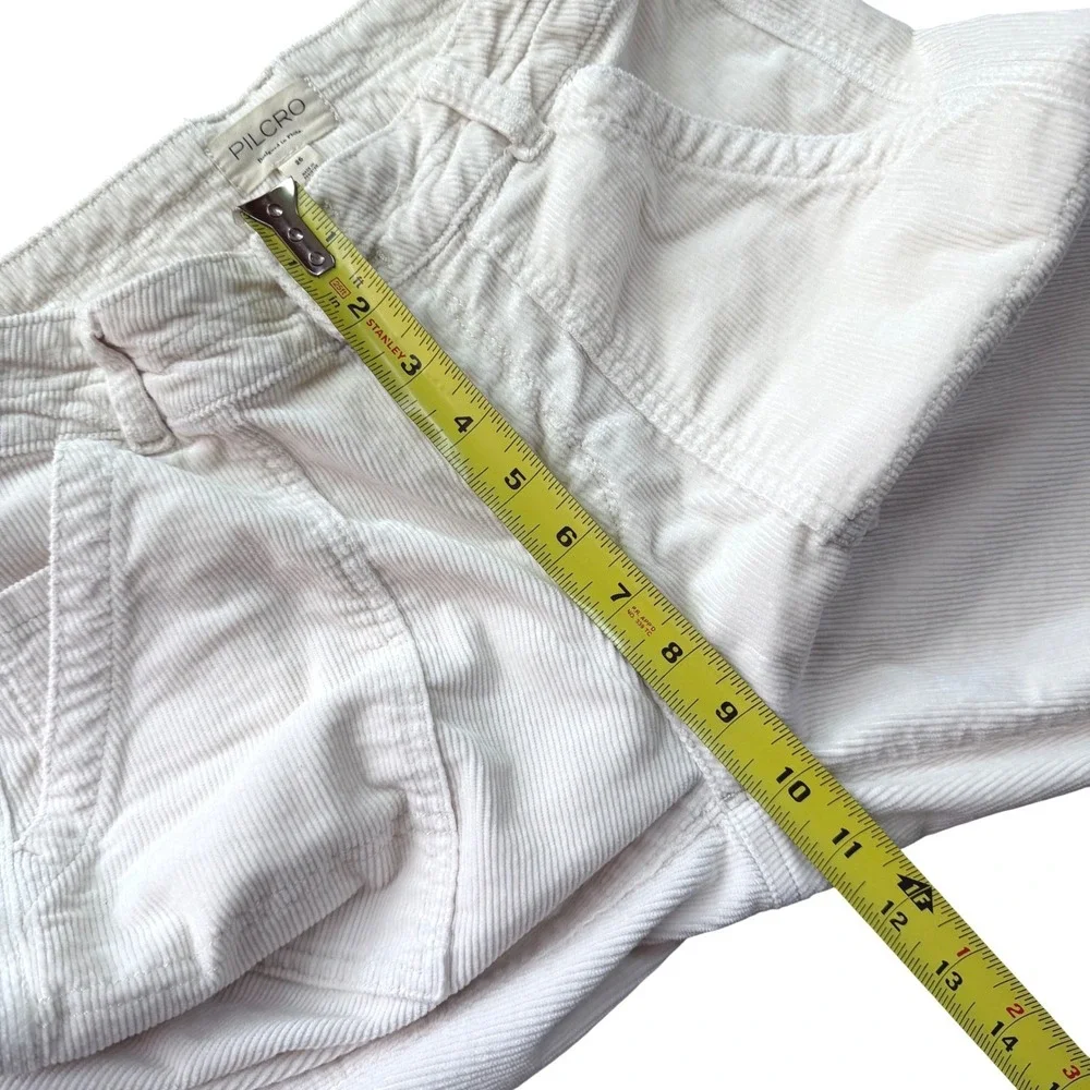 Pilcro Anthropologie Cream Corduroy Utility Carpenter Pants Womens 26 High Rise