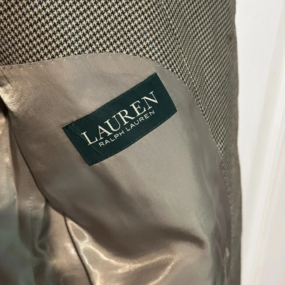 RALPH LAUREN Blazer MENS 50R BROWN HOUNDSTOOTH SPORT COAT XXL