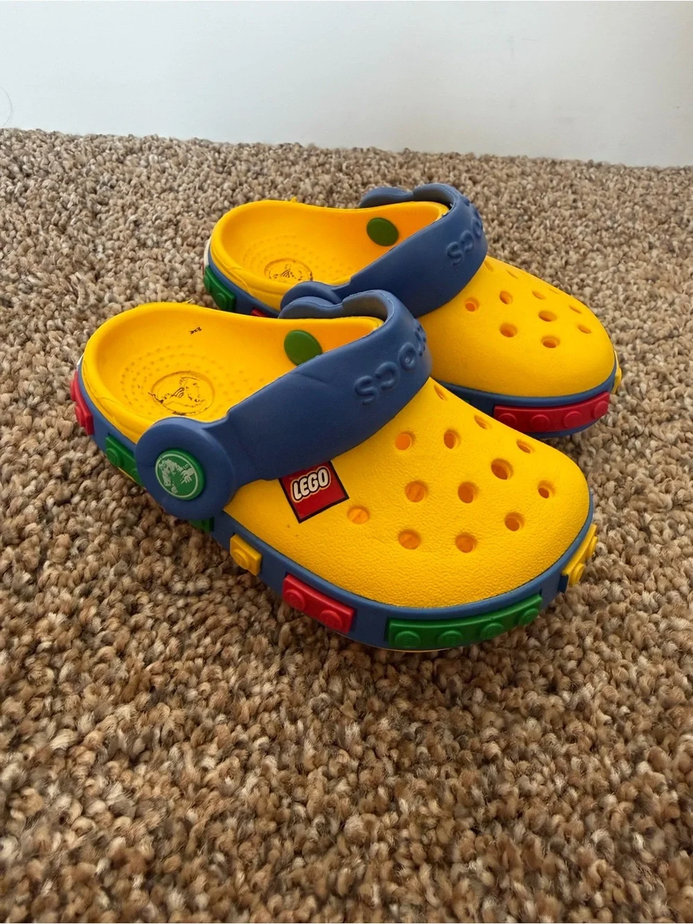 CROCS Bright Yellow Lego Clog Shoe Sandal