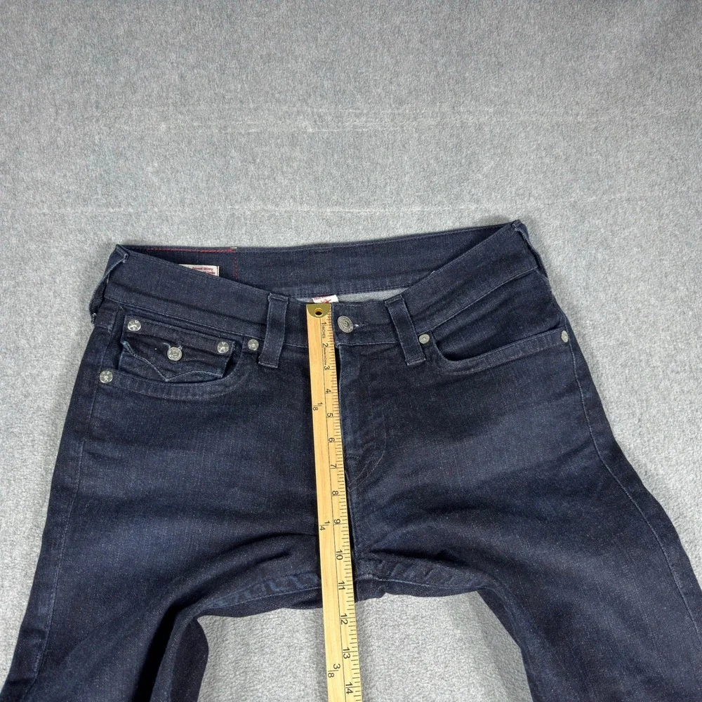 True Religion Rocco Jeans Mens 32 Fits 34x34 Dark Wash Relaxed Skinny