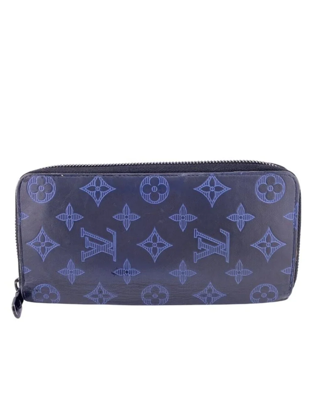 Louis Vuitton Wallet Vertical Zippy Monogram Card Holder Coin Purse Navy