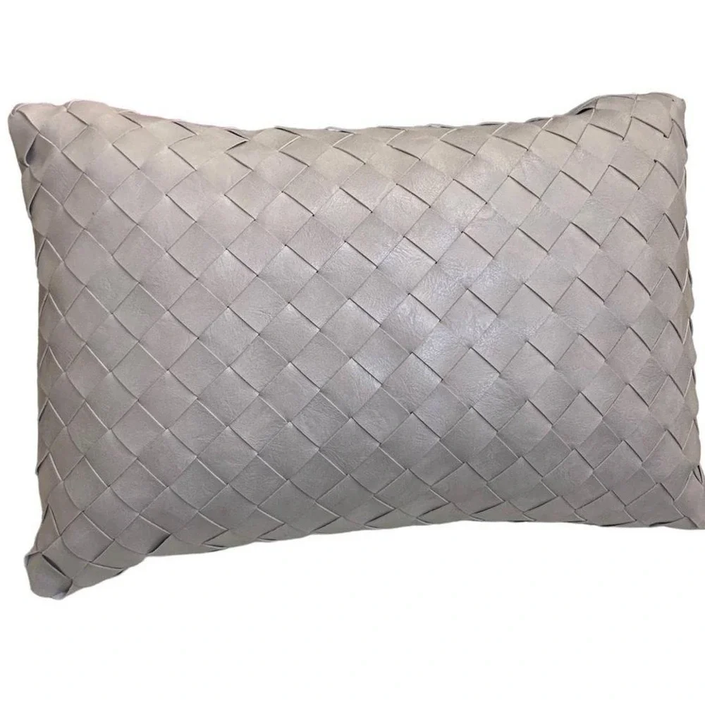 FRYE Woven Faux Leather Throw Pillow 19