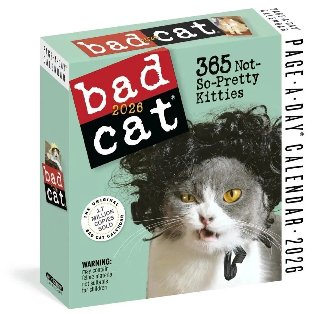 Bad Cat Page-A-Day 2026 Calendar 365 Not-So-Pretty Kitties New Sealed Desk Daily