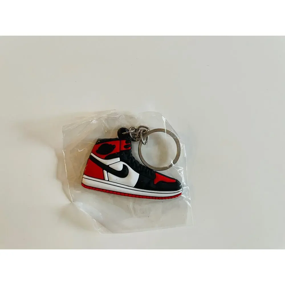 New Nike Jordan 1 BRed Toe Key Chain Rings Men Gift