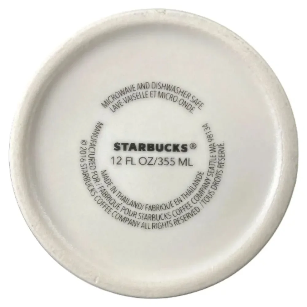 STARBUCKS 2016 Embossed Logo 12 oz. Stackable Mug Abstract Floral Multicolor