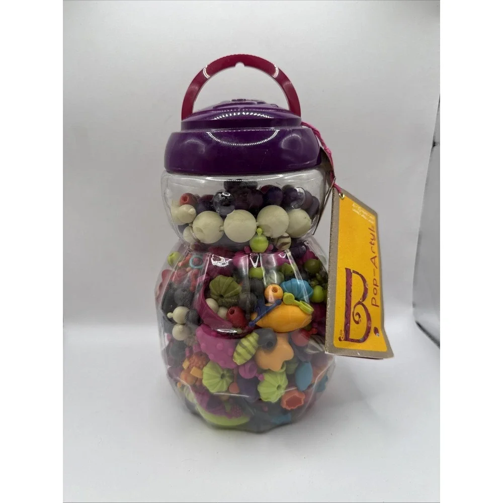 BATTAT B.POP-ARTY BEADS, 500 PCS JAR WITH HANDLE Lot 1