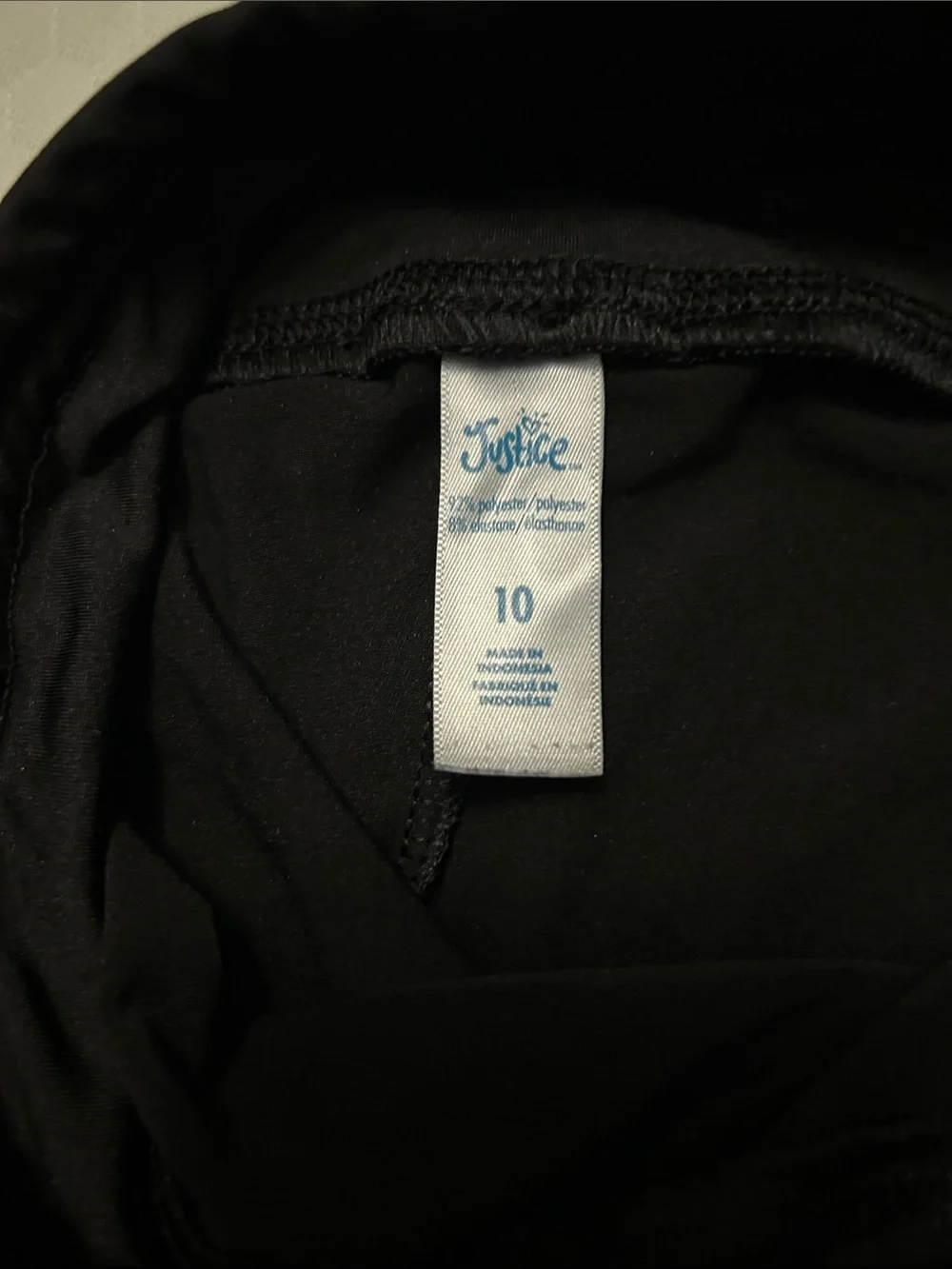 Justice Black Leggings with Glitter Silver Logo