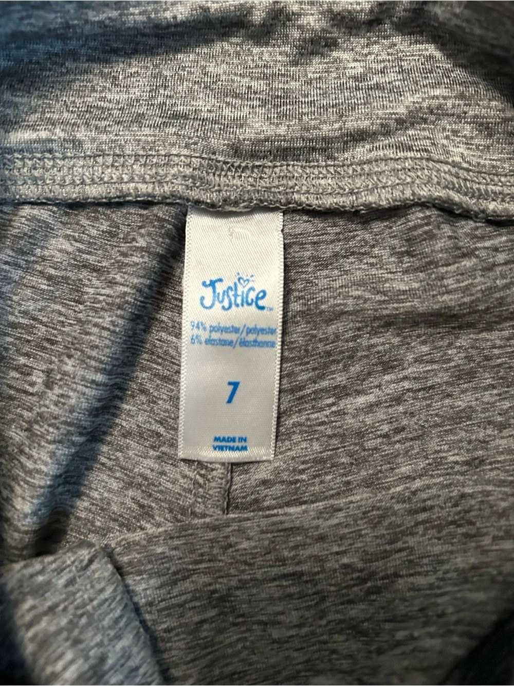 Justice Gray Capri Leggings with Black Side Logo