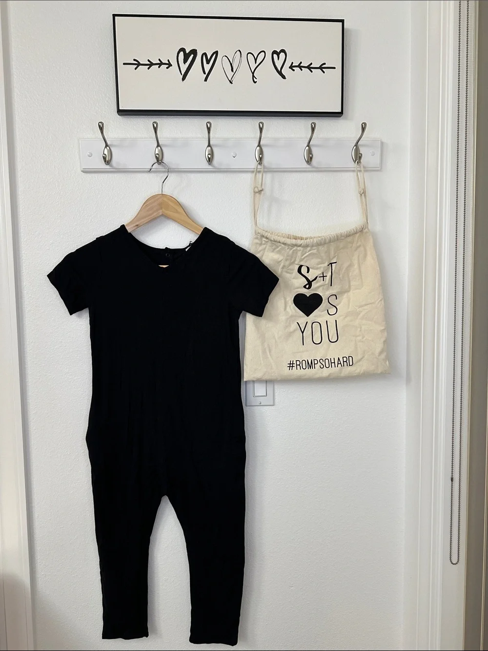Smash + Tess 8-9Y Midnight Black Short Sleeve Kids One-Piece Romper