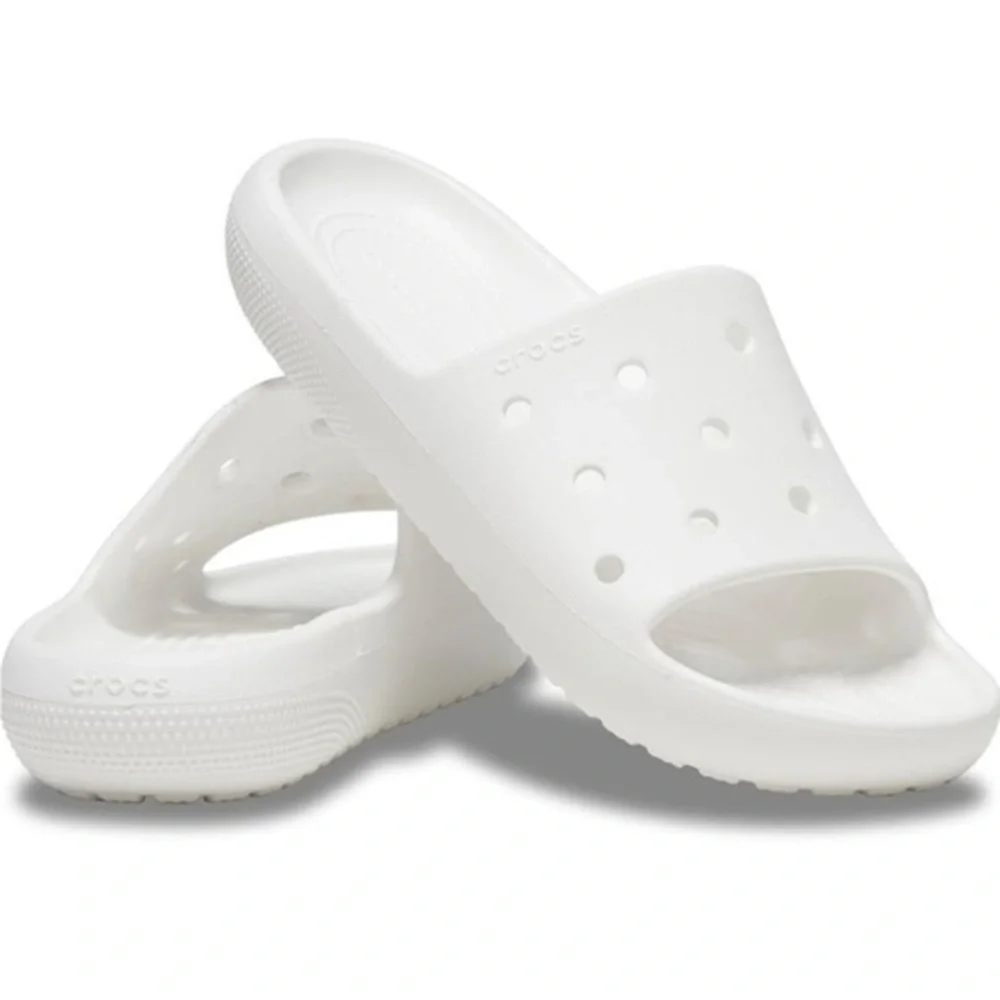 Crocs White Slide Sandals
