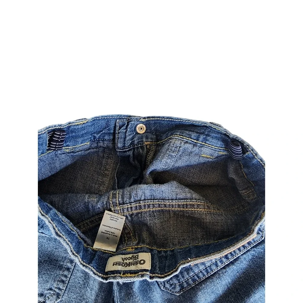 OshKosh Denim Jean Shorts Adustable Elastic Waist‎ Boy's Size 7X