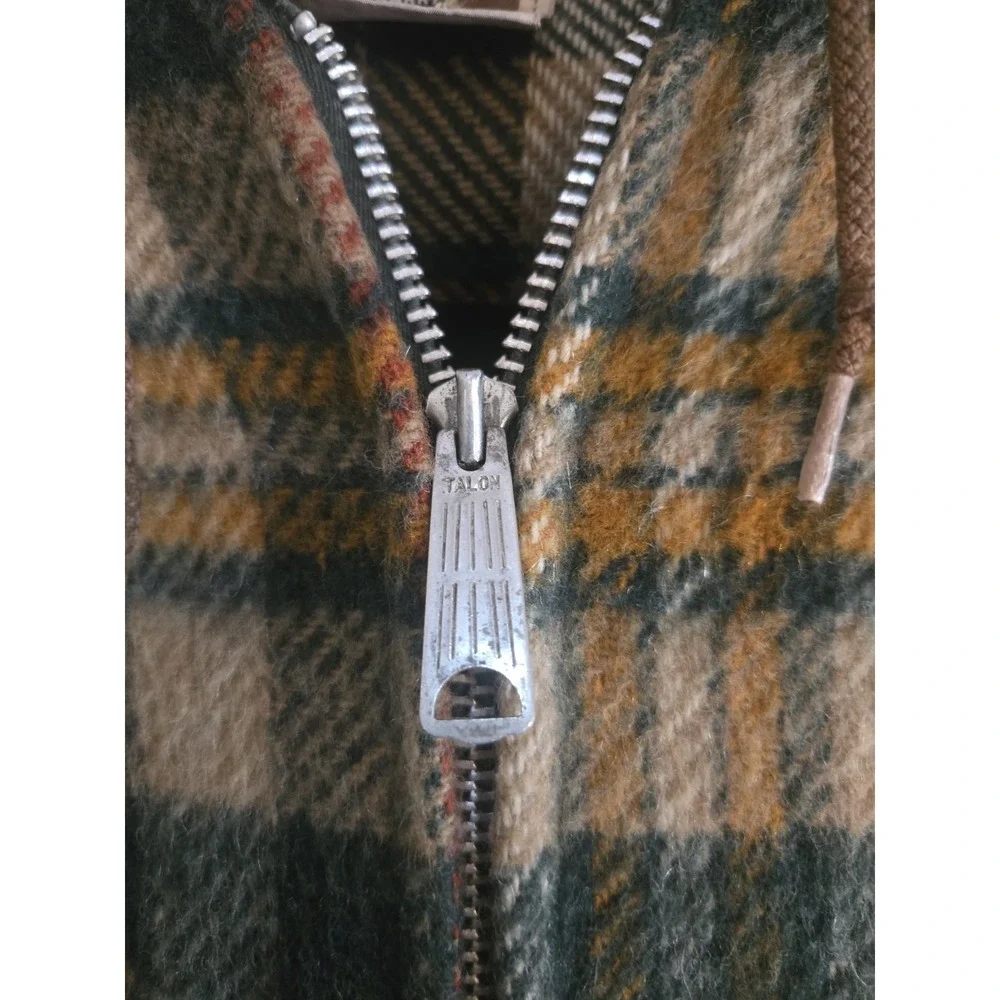 Vintage Wilson Barry Plaid Hooded Jacket Talon Zip