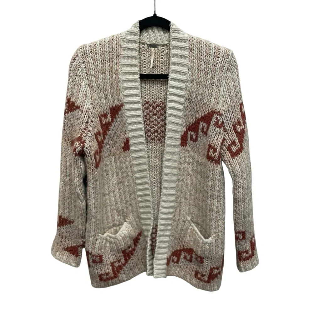 Free People Time and Again Chunky Knit Oversized Open Front Cardigan small