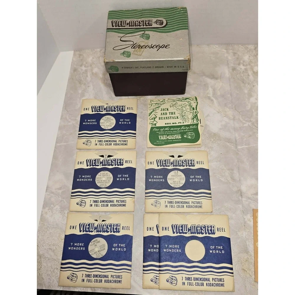 Sawyer's View-Master Stereoscope + Reels Lot‎ GUC Vintage Retro Toy 📷 1940s-50s