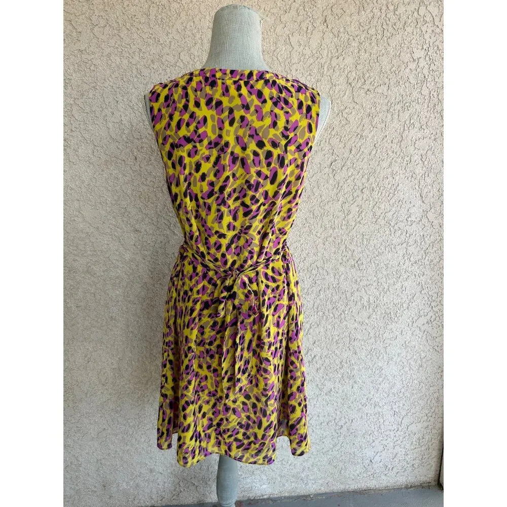 Y2K 2000's Funky Leopard Print Ruffle Dress Medium