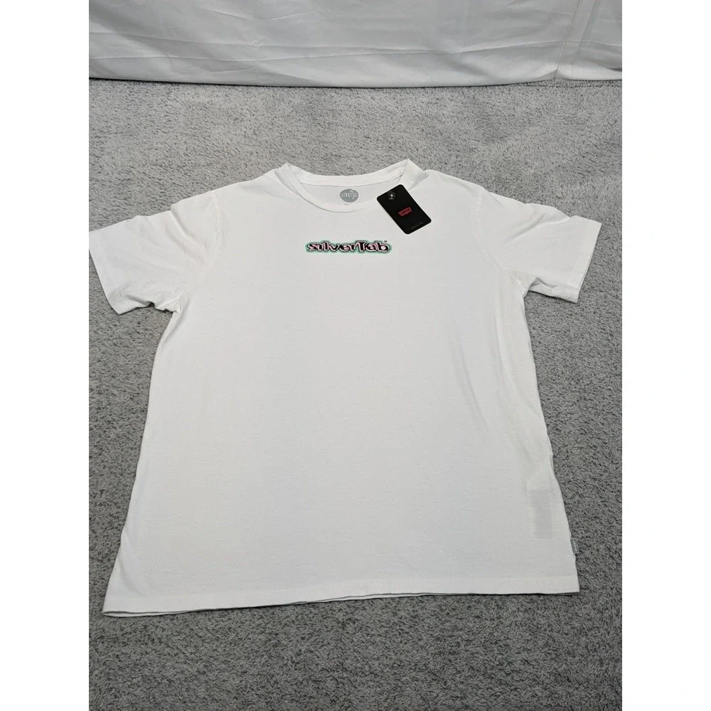 Levi's Silvertab Logo T-Shirt Men's Large‎ White NWT