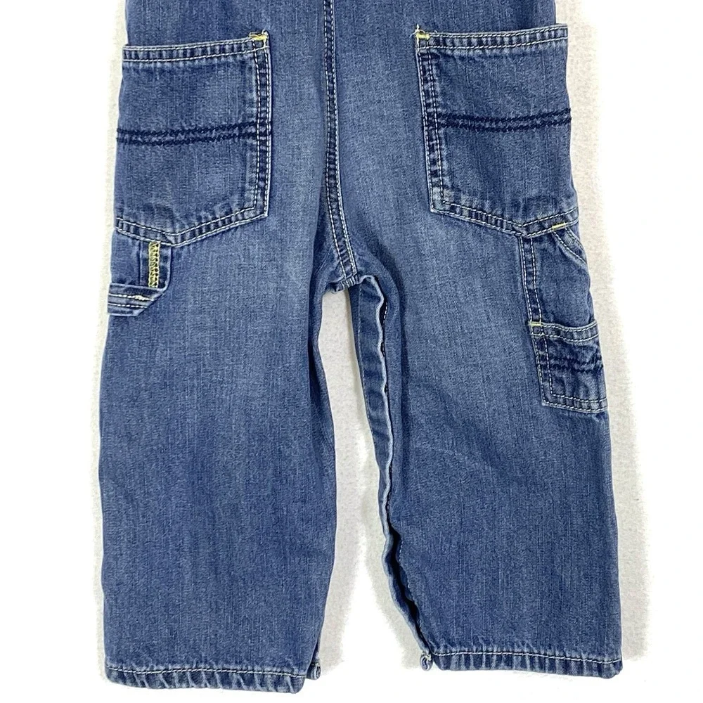 VTG 80's Oshkosh B'Gosh 18 Month Vestbak Blue Denim Bib Jean Overalls‎ Snap USA