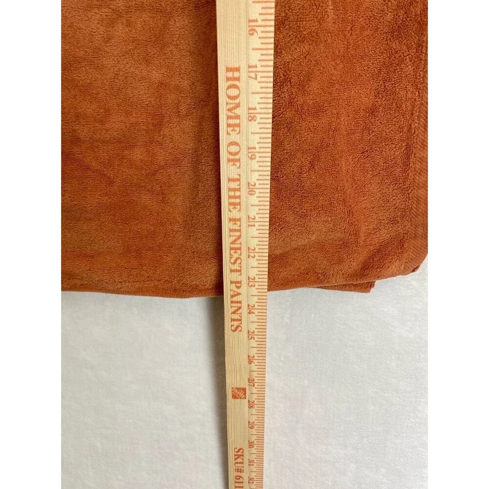 Vintage Terry Cloth Spa Wrap with Pocket Custom Monograms Burnt Orange 80's