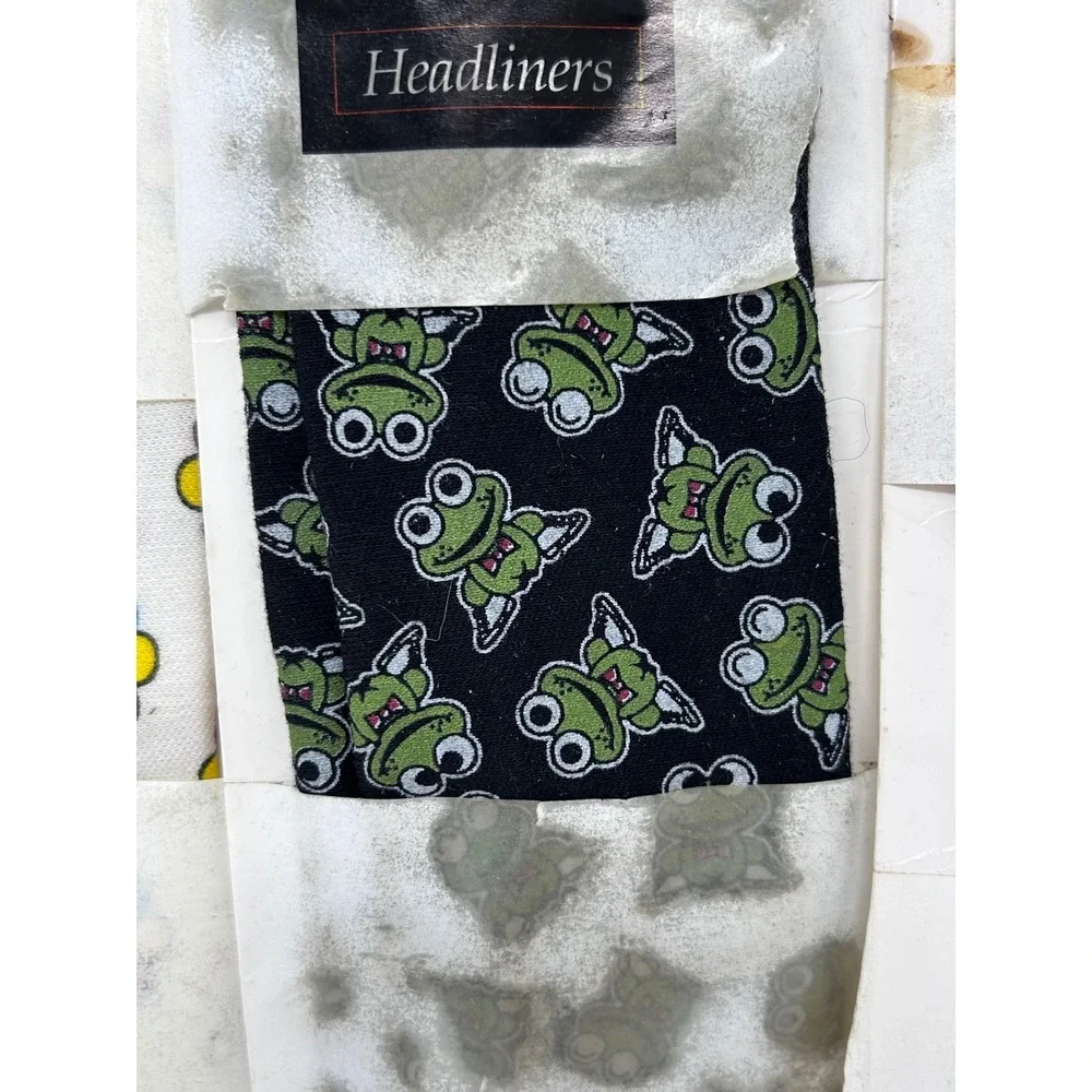 Vintage Headliners Hair Bands Lot 3 Frog Flower Print‎ Stretch Deadstock
