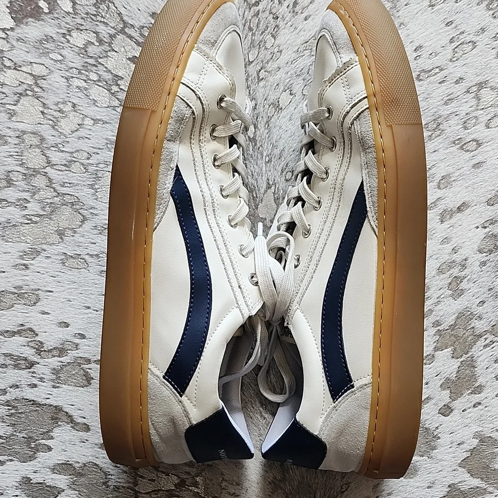 Nothing New Men's Saga One Gum Sole Sneakers Sz12 Navy