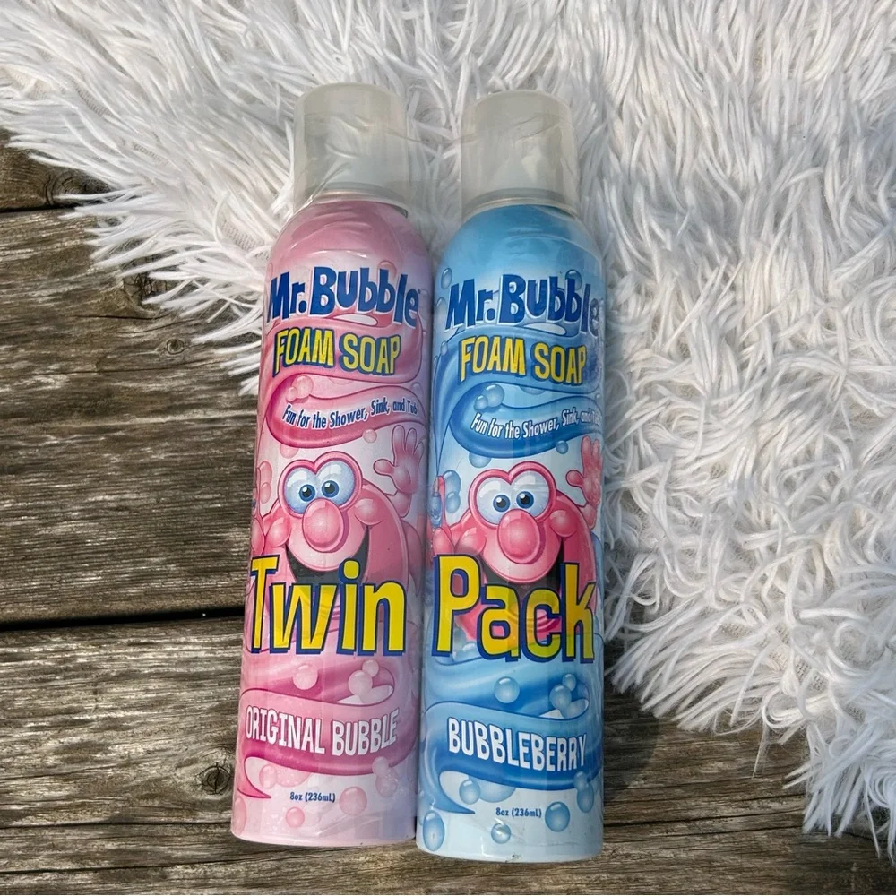 Mr. Bubble Foam Soap Twin Pack - Original Bubble & Bubbleberry 8 oz cans NEW