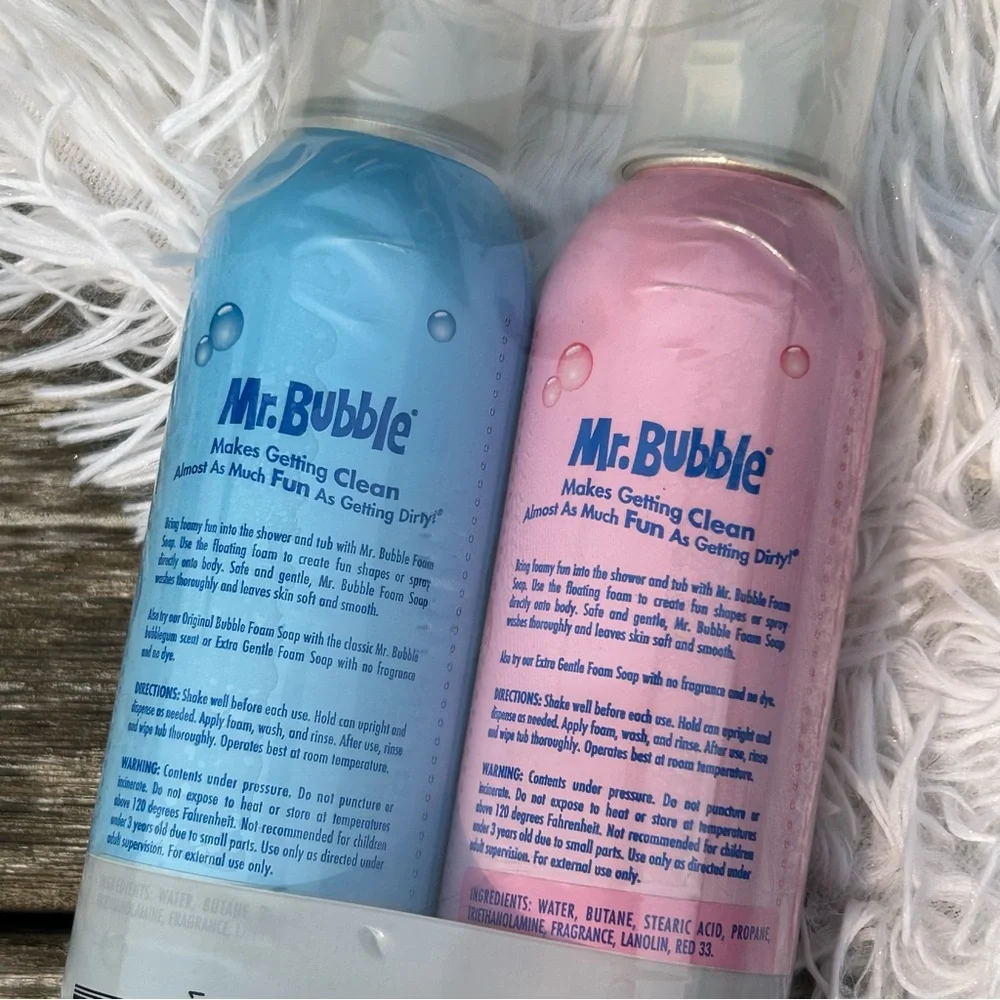 Mr. Bubble Foam Soap Twin Pack - Original Bubble & Bubbleberry 8 oz cans NEW