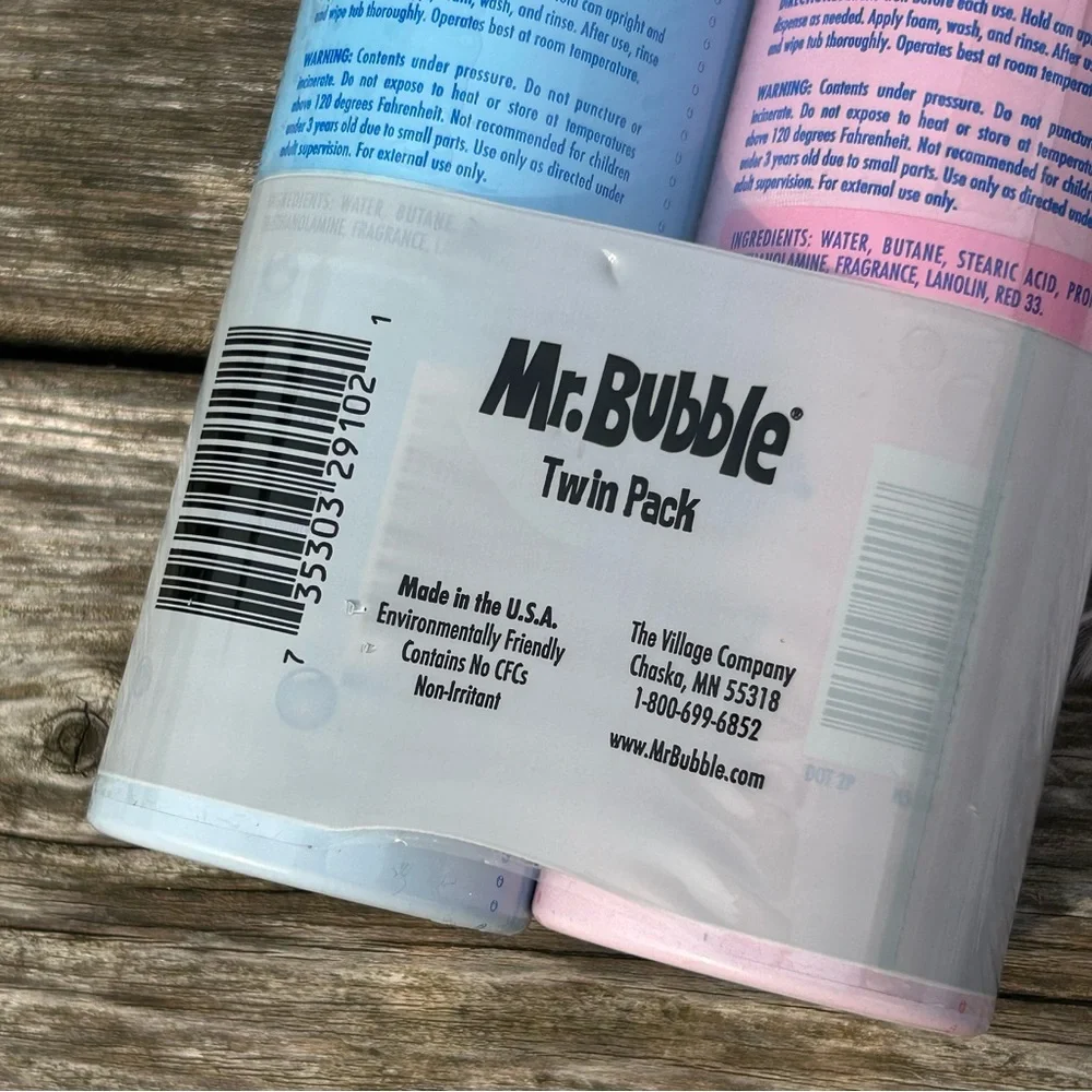 Mr. Bubble Foam Soap Twin Pack - Original Bubble & Bubbleberry 8 oz cans NEW