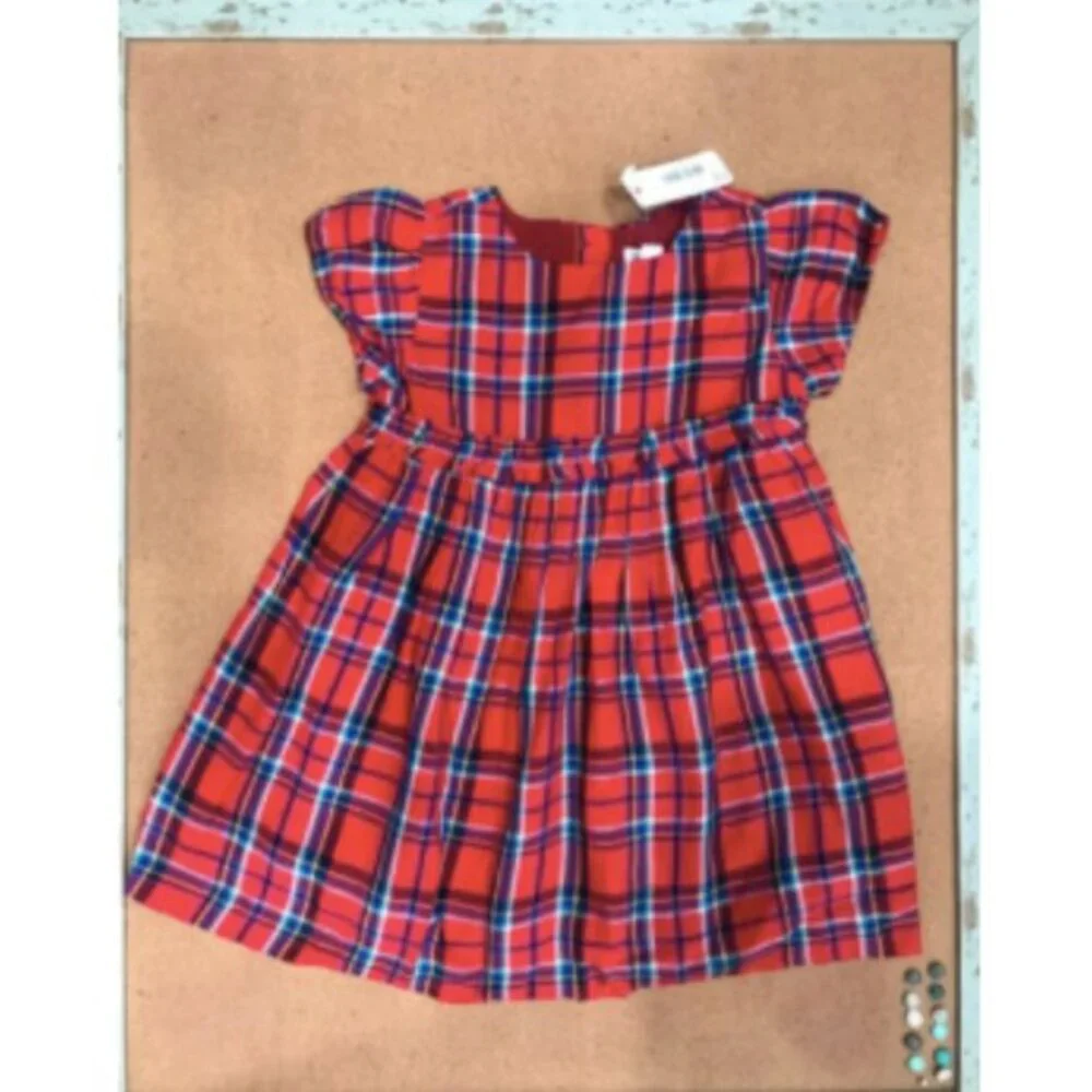 Gymboree Holiday Plaid Red Dress Girls‎ Sz 2T