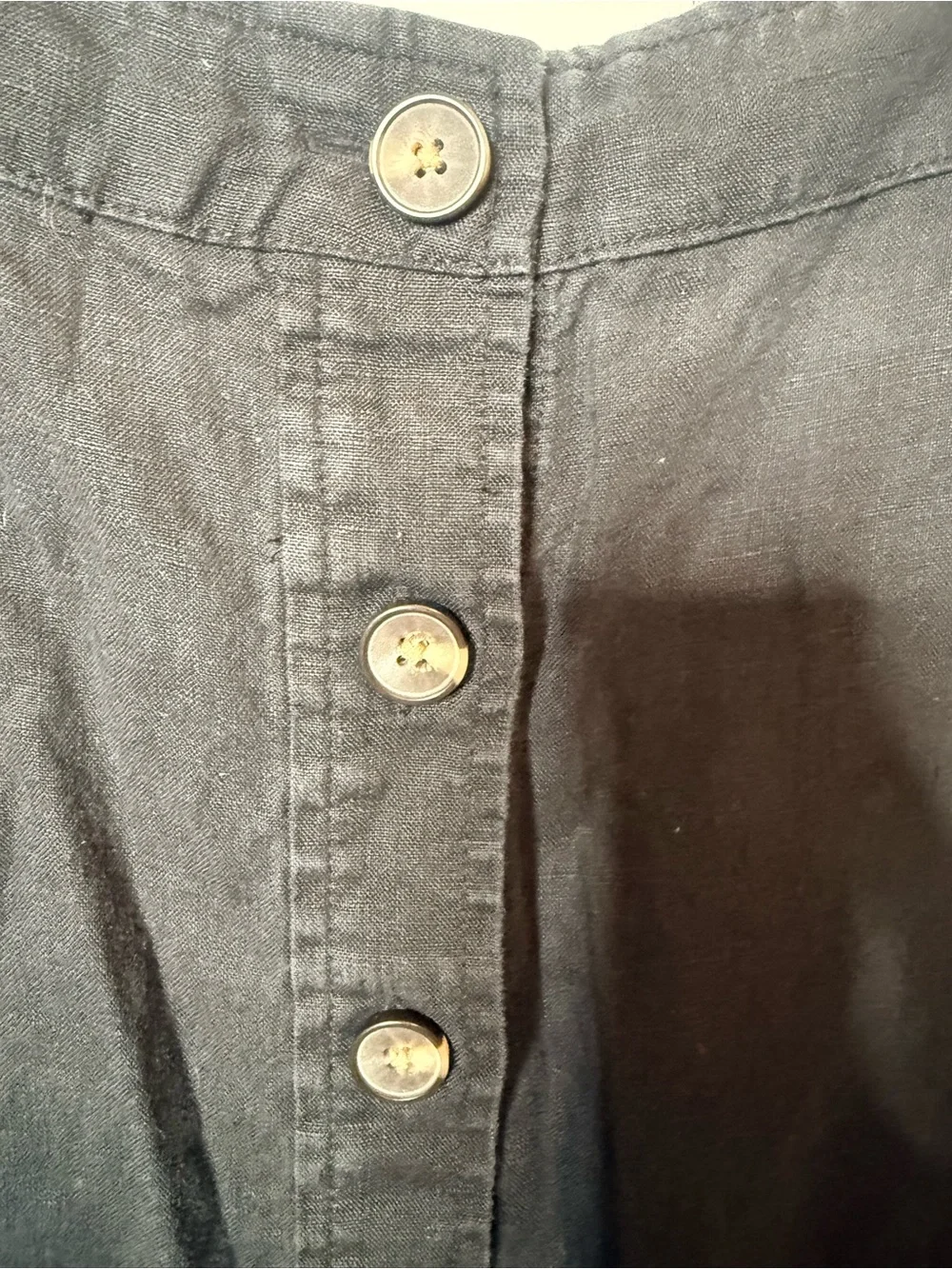 Everlane Black Linen Picnic Button Front Wide Leg Jumpsuit