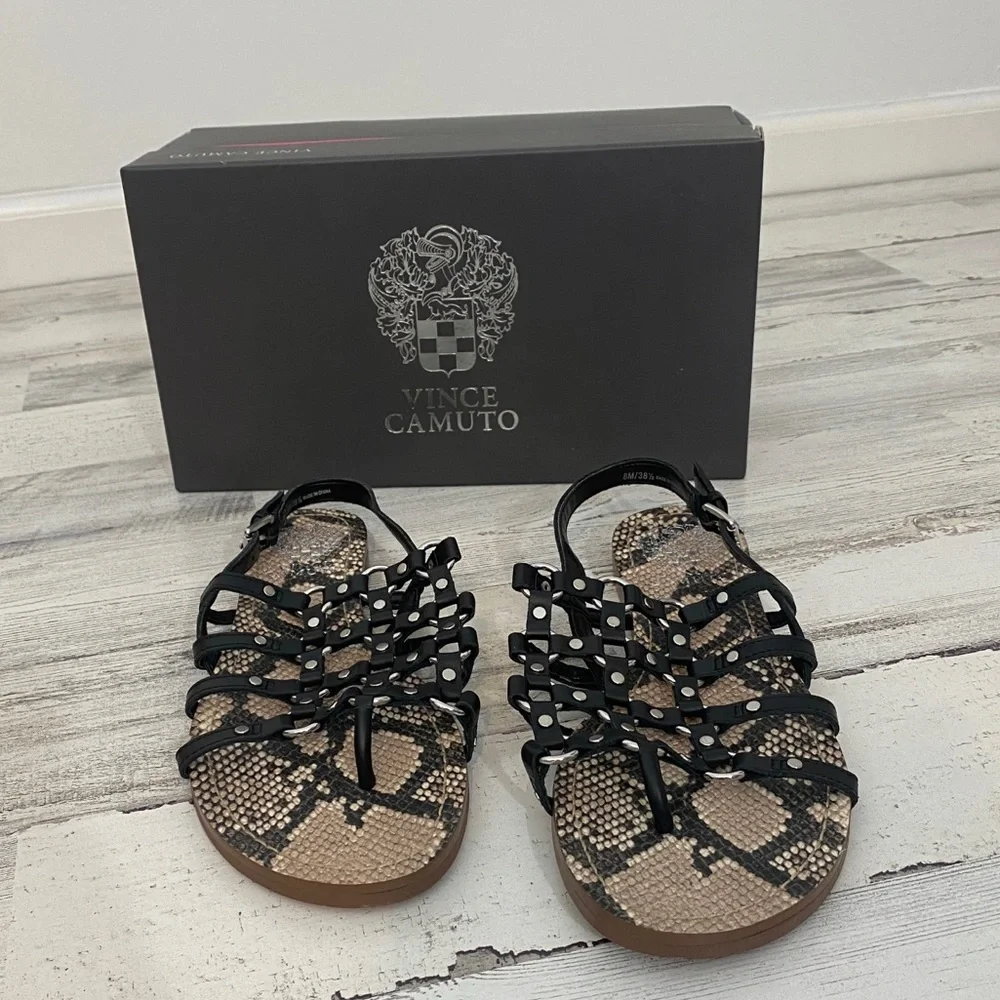 Vince Camuto Richintie Cage Sandal Black 8