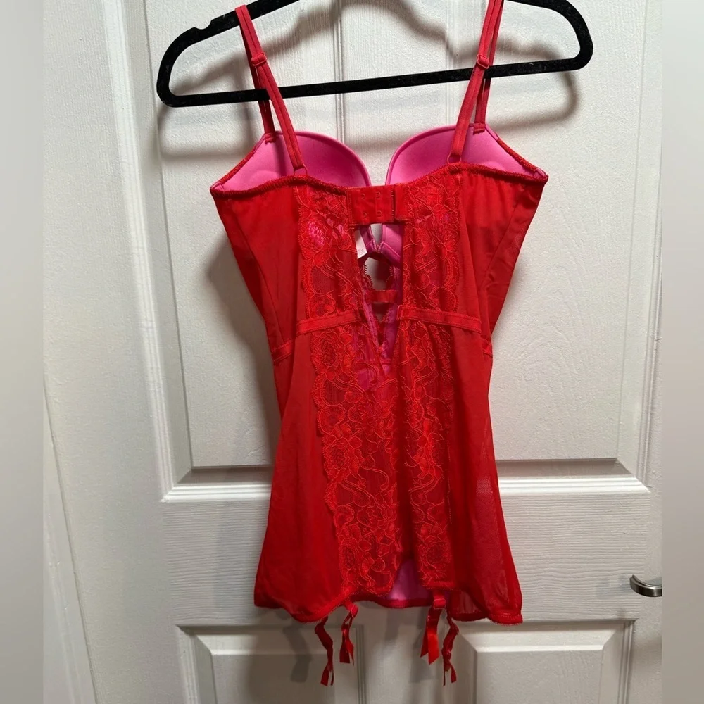 Victoria's Secret Red Lace Bustier 36D