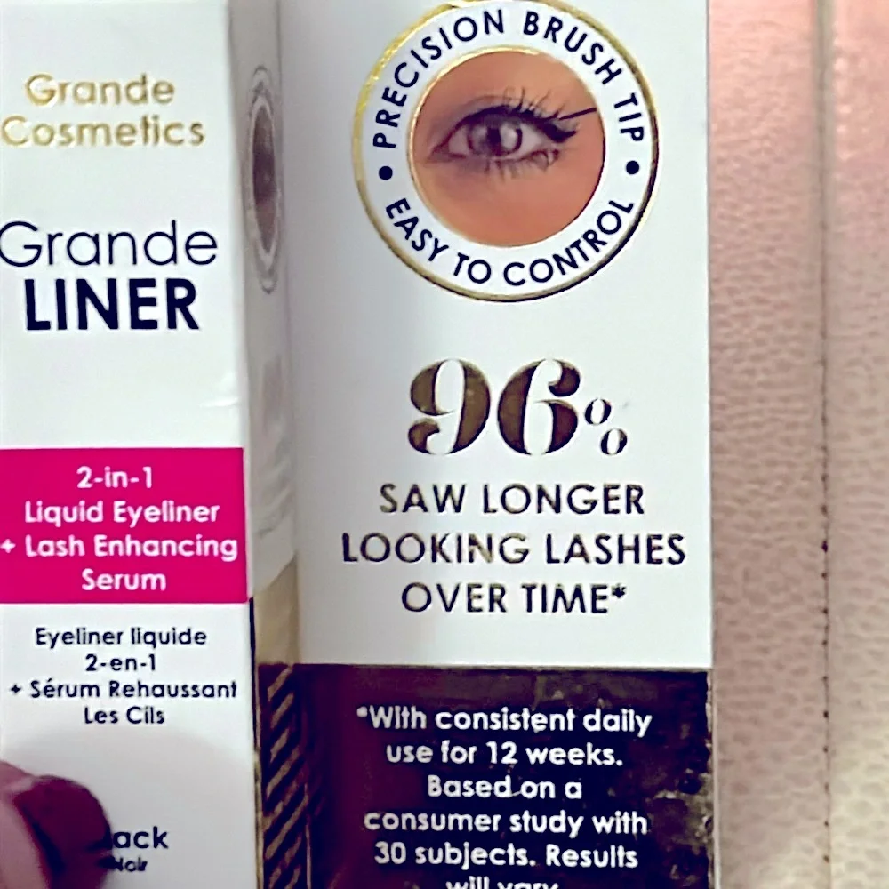 Grande Black Liner + Lash Enhancing Serum Eyeliner NEW Longer Lashes