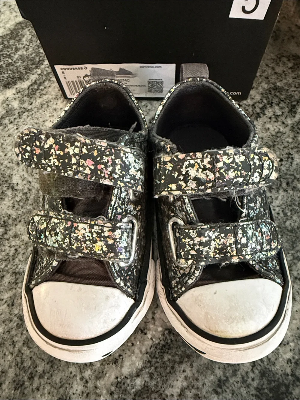Converse Infant Metallic Dark Matter Low-Top Sneakers