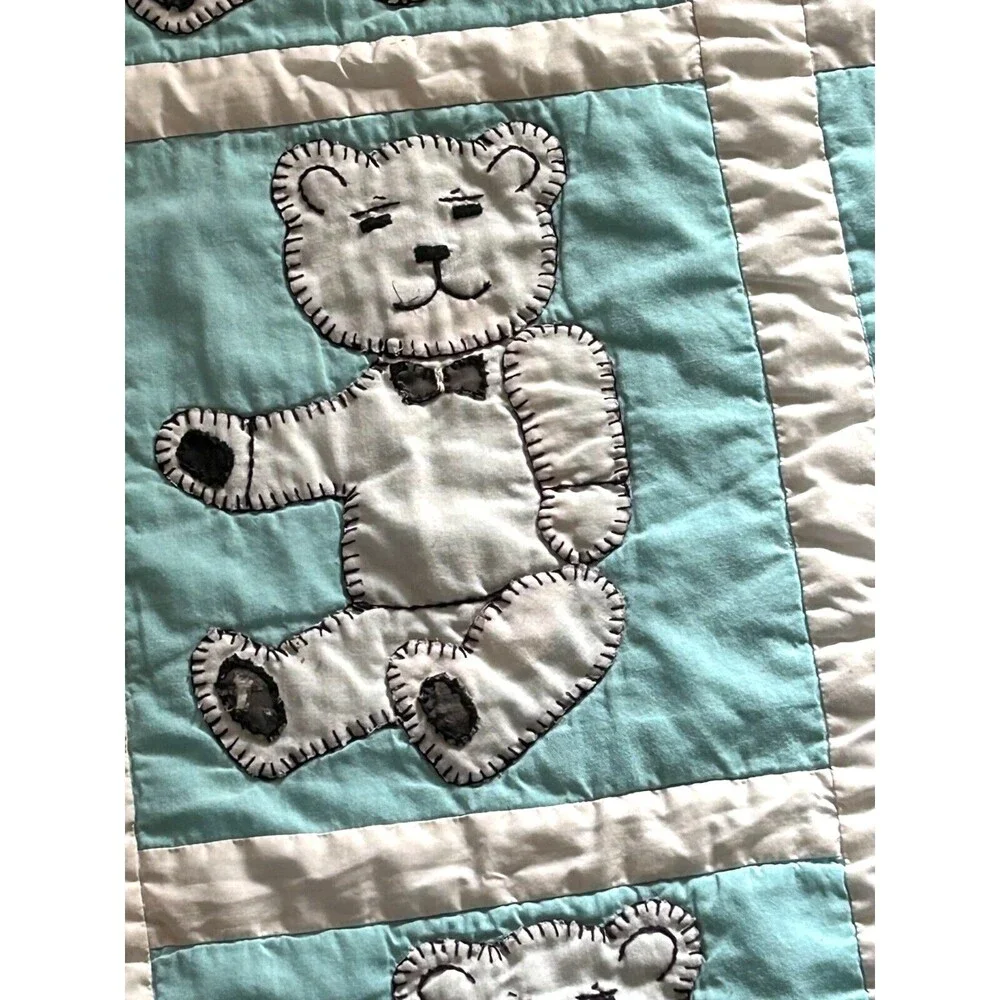 Handmade white blue