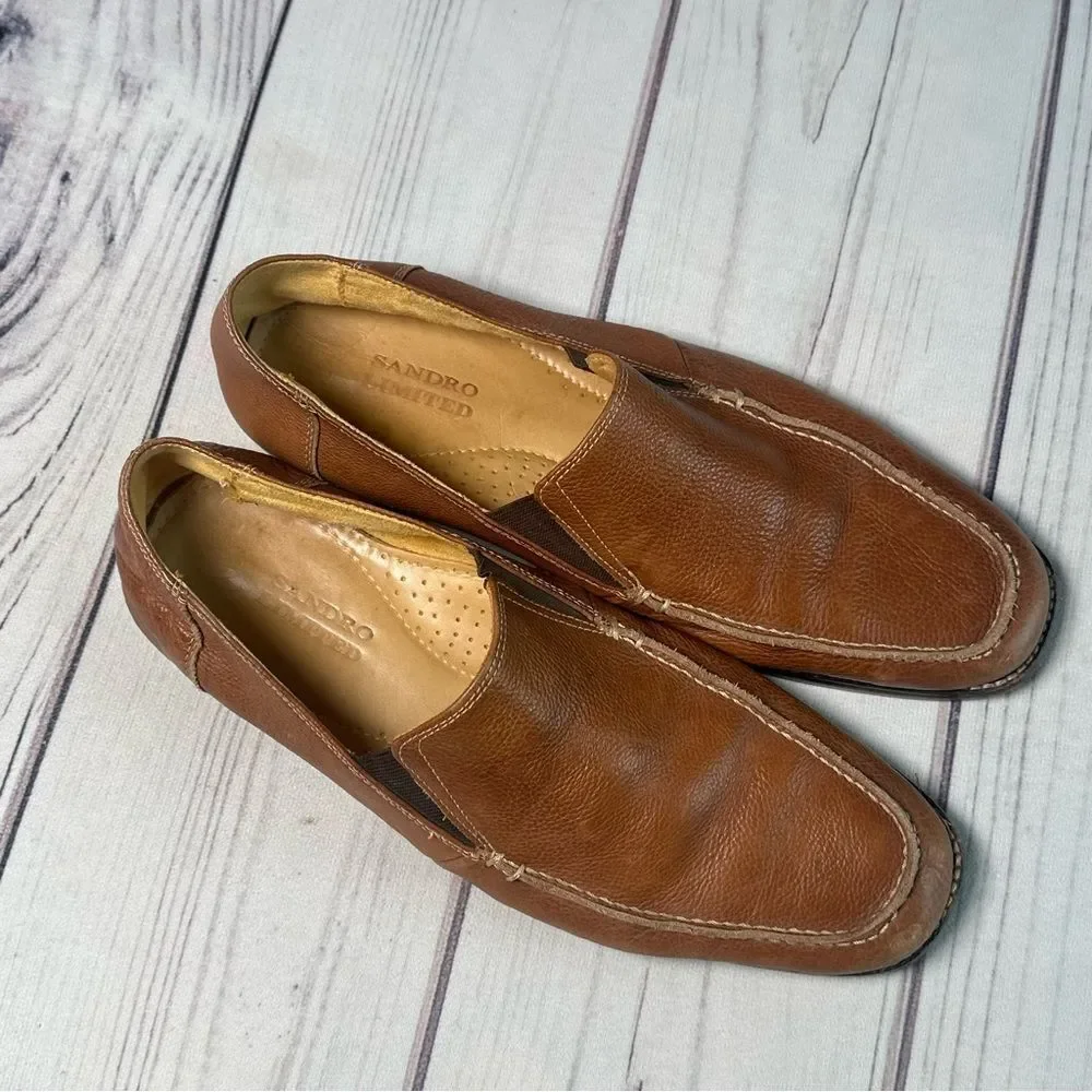 Sandro Limited Leather Driving‎ Loafer Men Sz 11 D Brown Tan Designer Career