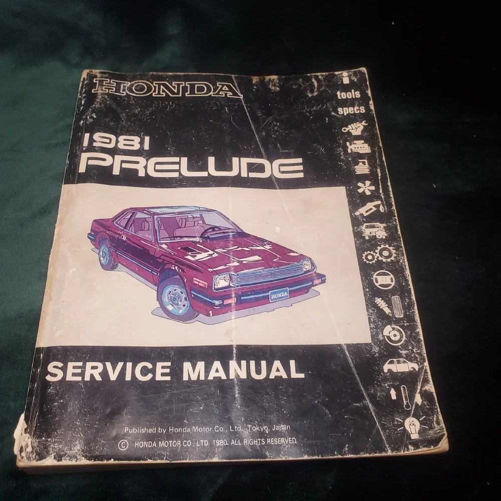 1981 Honda Prelude OEM Service Manual 6169202 Honda Motor Co. Printed In Japan