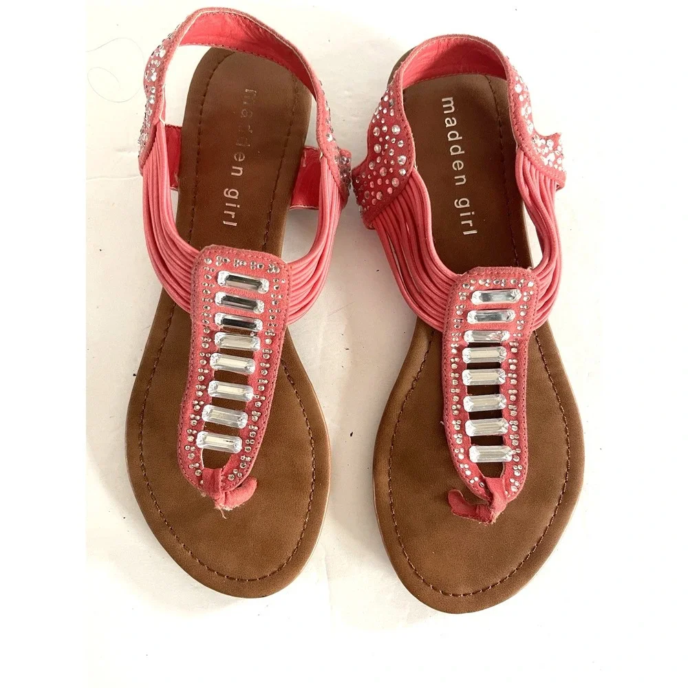 Y2K Boho-Glam Madden Girl Coral Gladiator Glam Resortwear Sandal 7 Cruise Chic