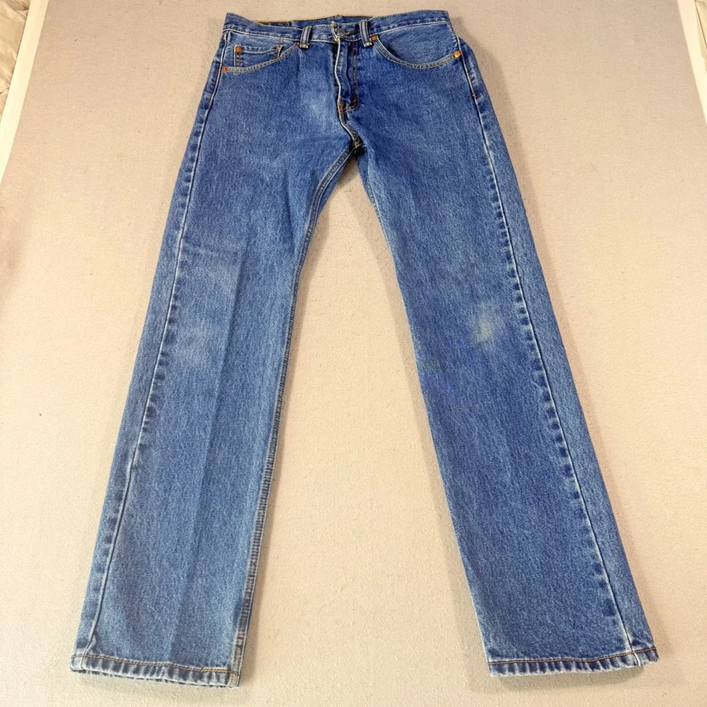 Levis 505 Regular Fit Straight Leg Jeans Mens 31x34 Blue Denim Medium Wash