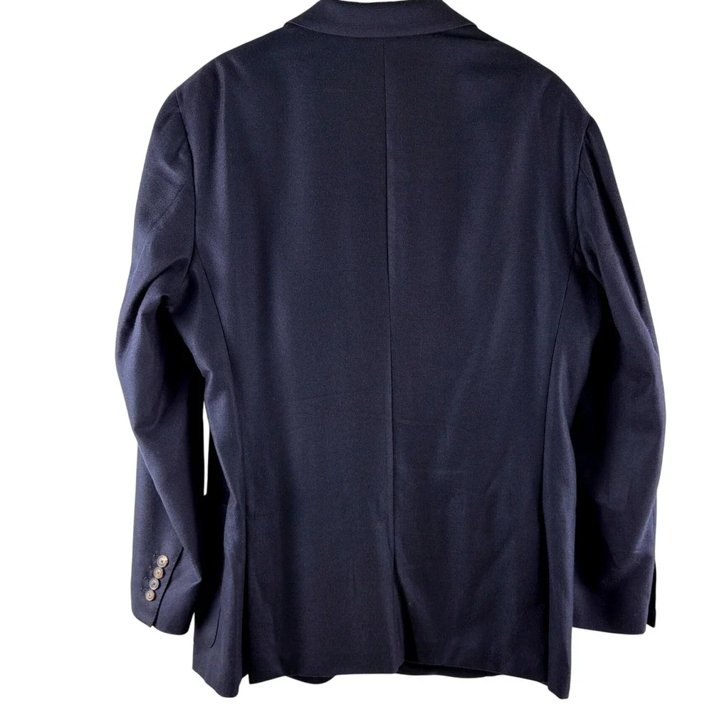 Loro Piana Voyager Jacket Mens 52 Navy Blue 100% Cashmere Blazer Made in Italy