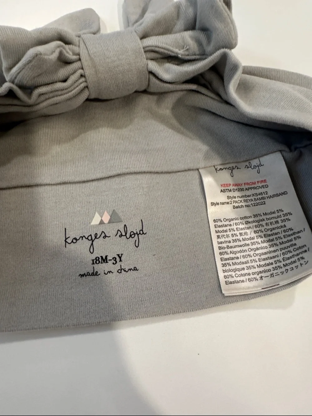 Koenges Slojd Organic Cotton Bamboo Blend Bow Headband‎