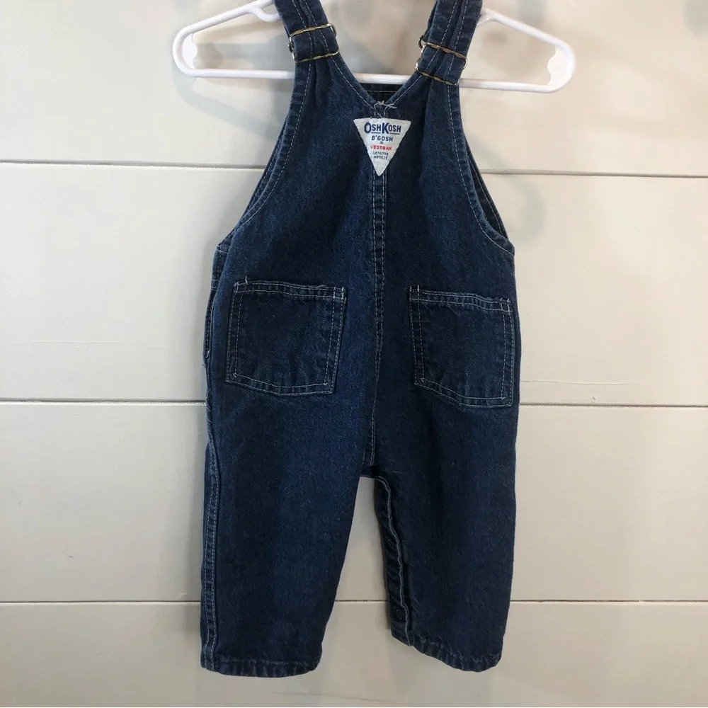 Oshkosh B’Gosh USA Vestbak Overalls‎ Denim Jean Vintage 90’s 12 months Unisex